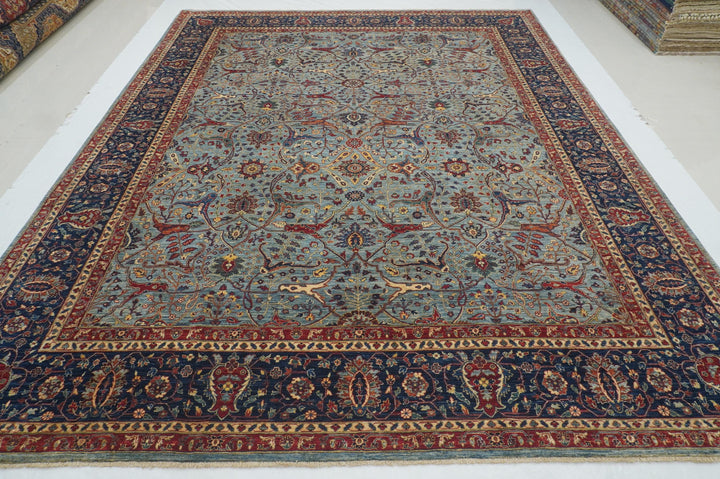 9'2x11'4 Blue Bidjar Afghan Hand Knotted Oriental Rug