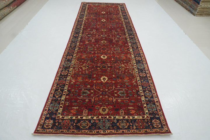 4x12 Red Bidjar Afghan Hand knotted Wide Runner Rug