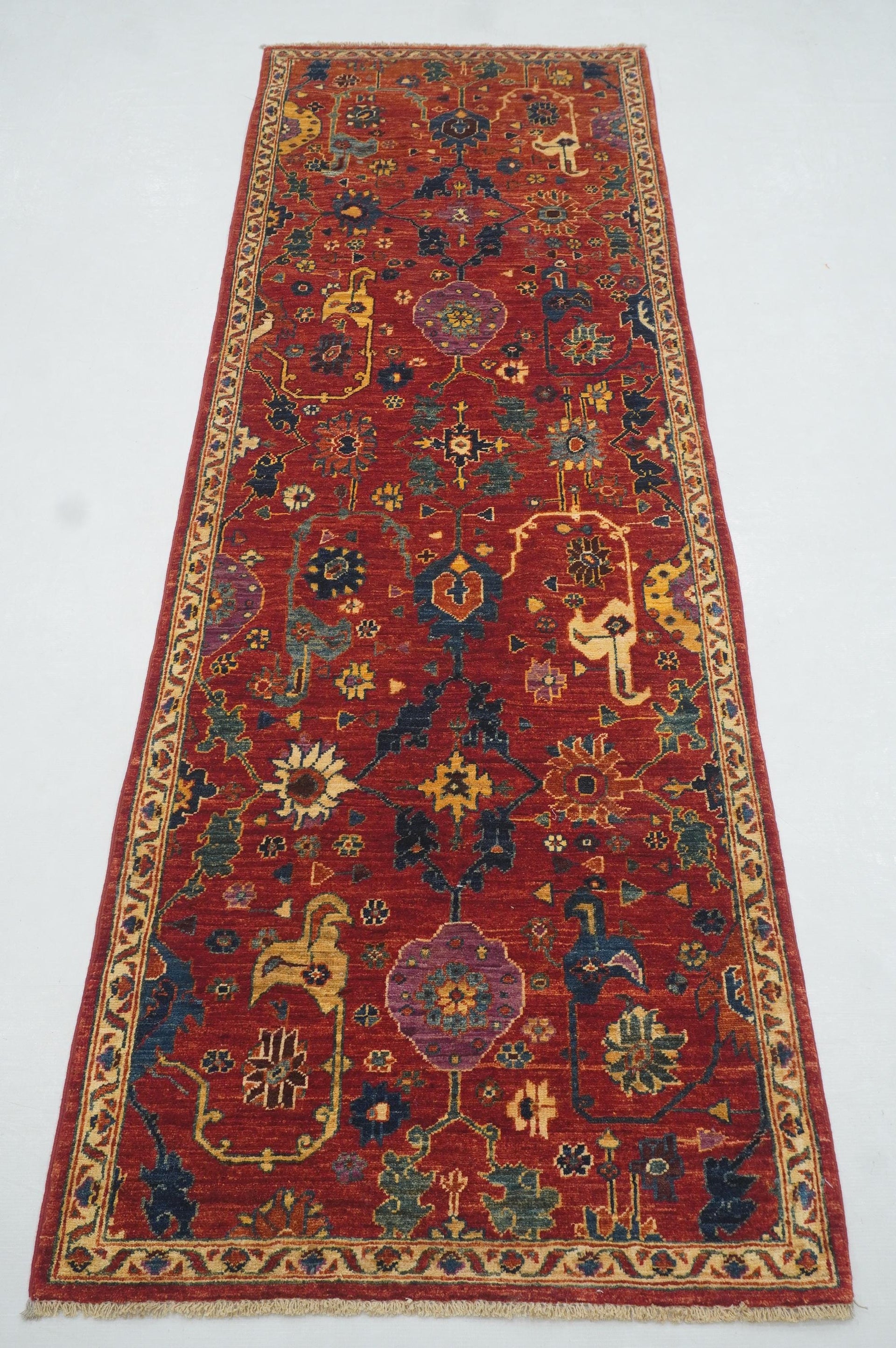8 ft Red Bidjar Afghan Hand knotted Runner Rug