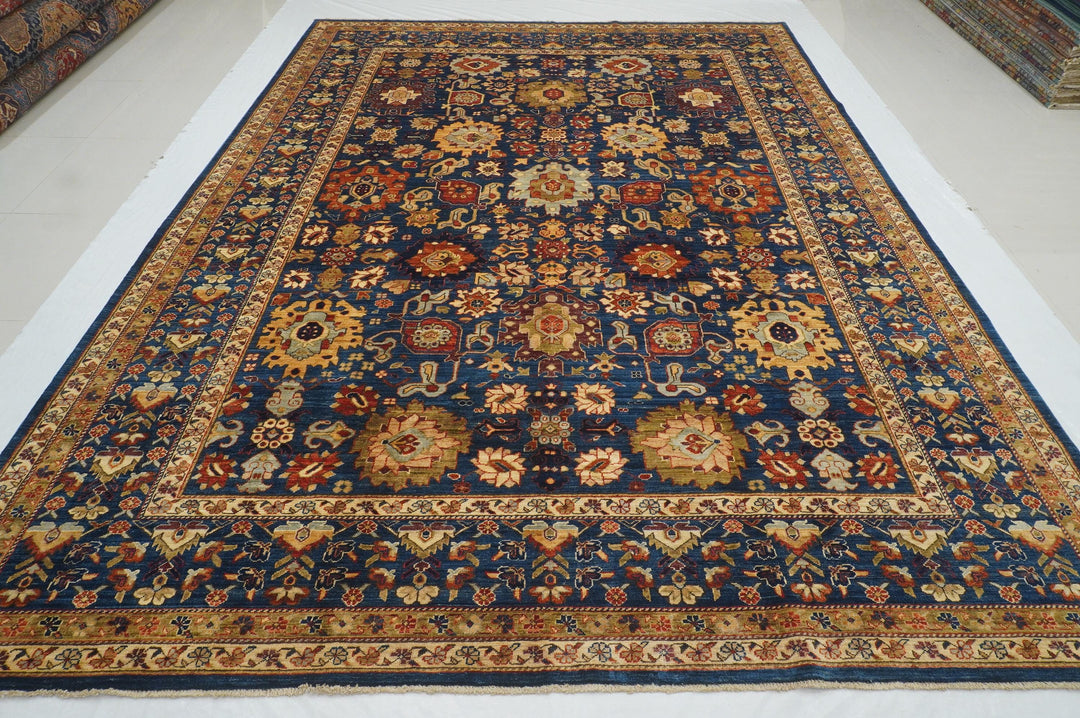 9x12 Navy Blue Bidjar Harshang Afghan Oriental Rug