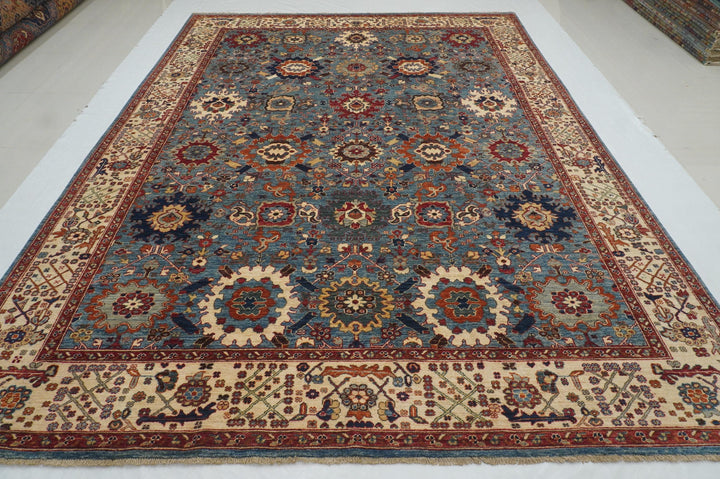 9x12 Blue Bidjar Harshang Afghan Hand knotted Oriental Rug