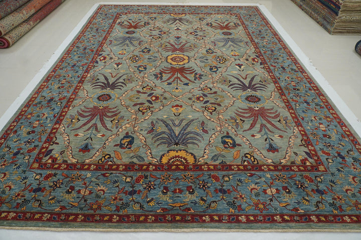 10x14 Blue Serapi Afghan Hand knotted Oriental Rug