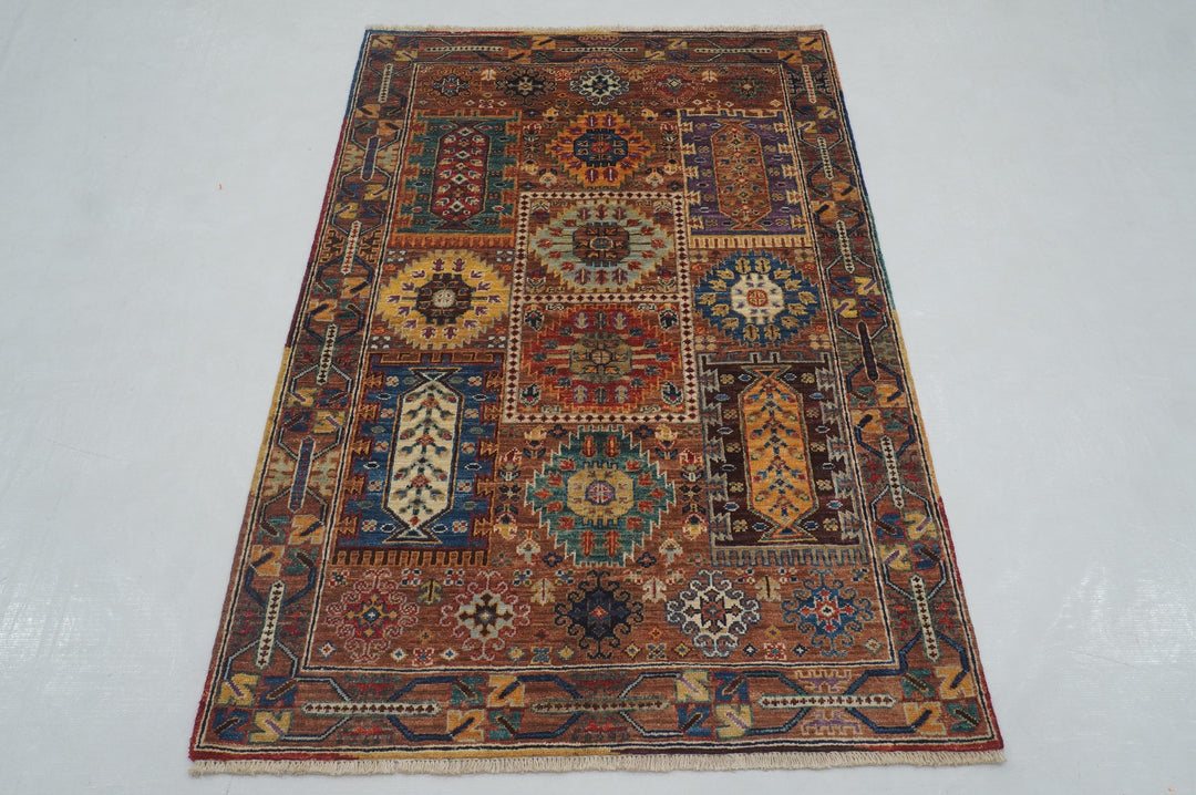 3x5 Brown Baluch Tribal Afghan Hand knotted Rug