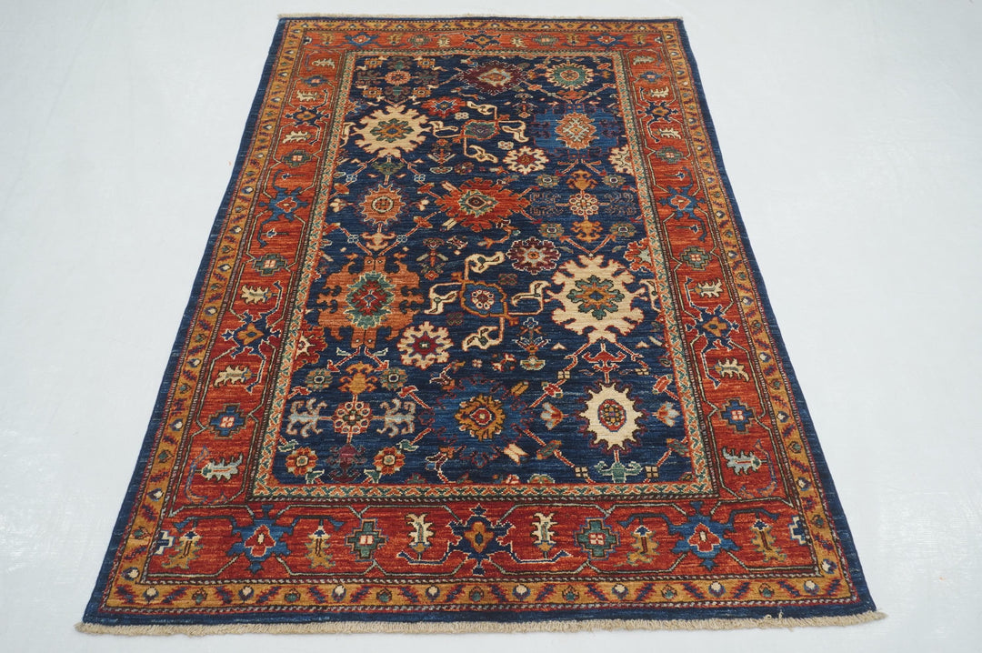 4x6 Navy Blue Bidjar Afghan hand knotted Oriental Rug