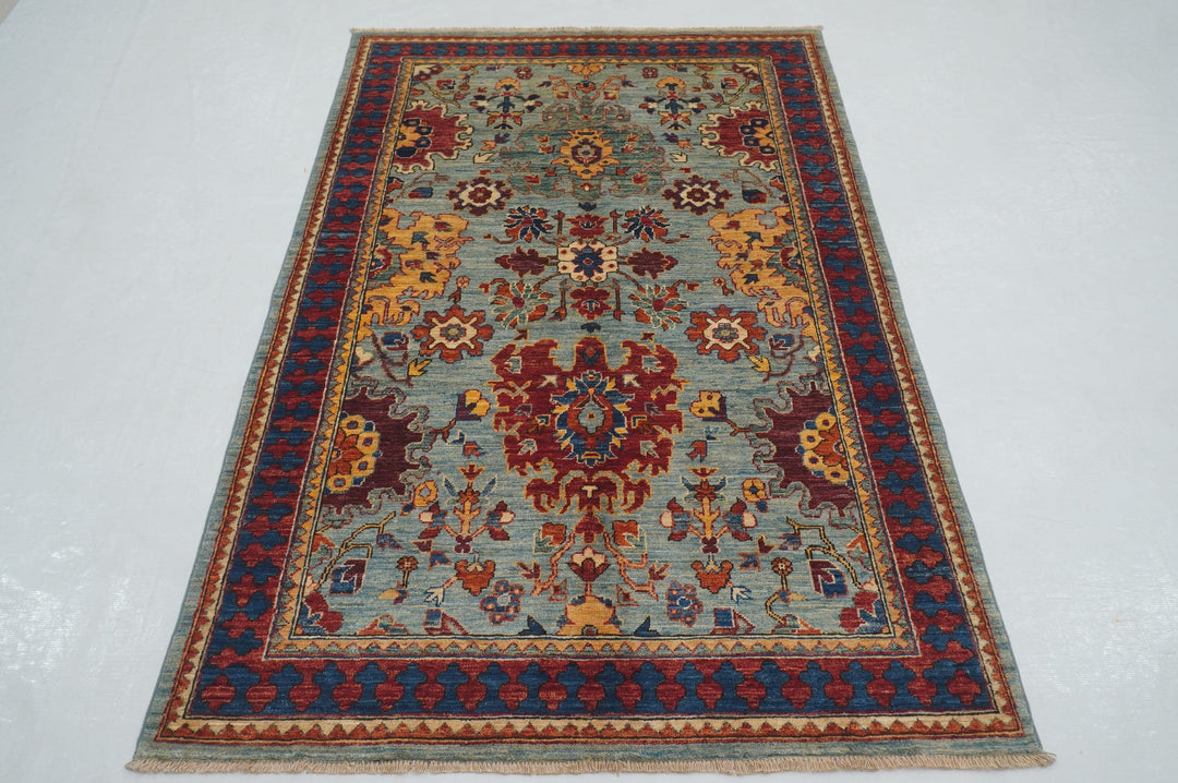 4x6 Blue Bidjar Afghan hand knotted Oriental Rug