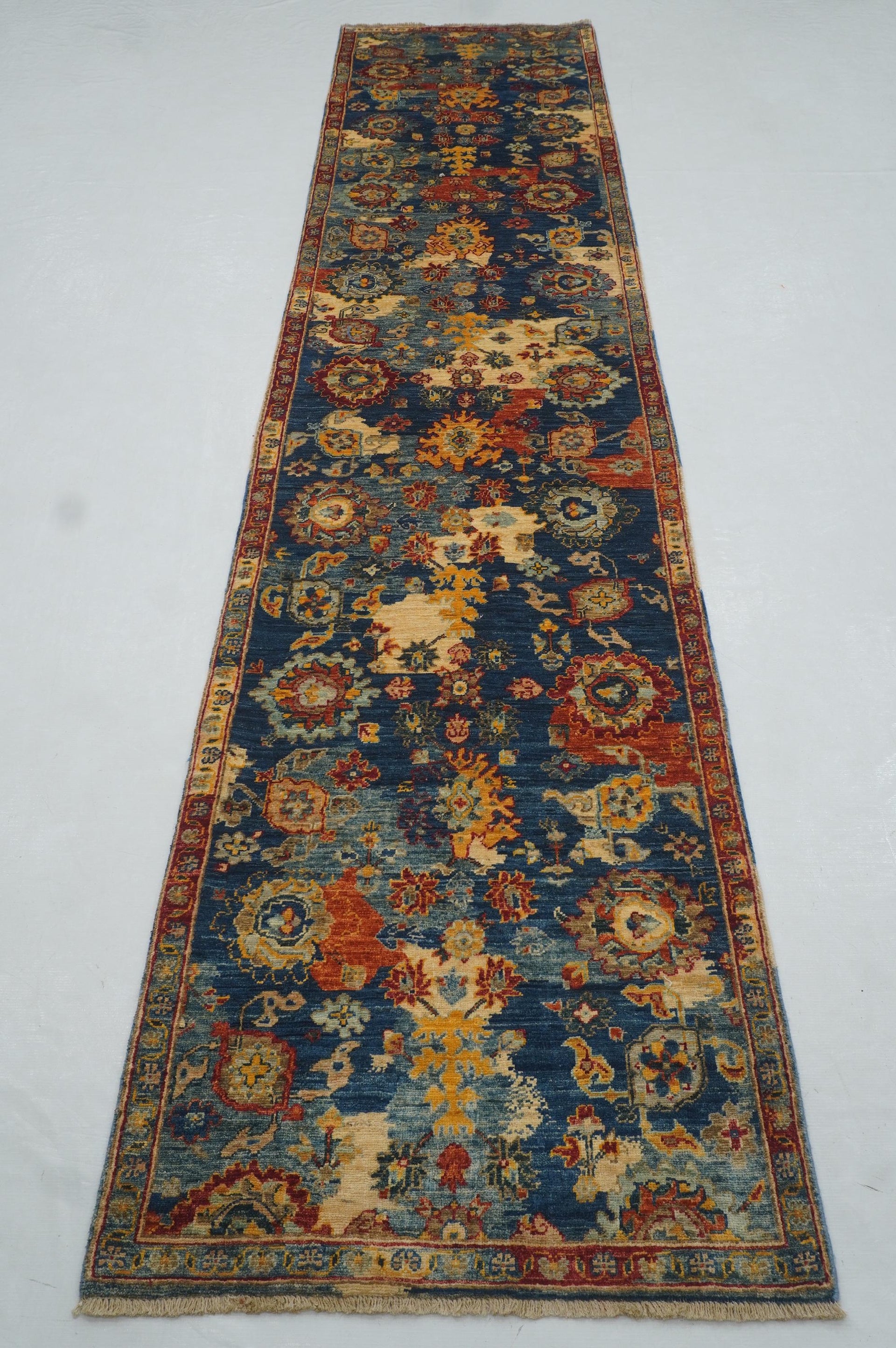 3x12 Navy Blue Modern Bidjar Runner Rug