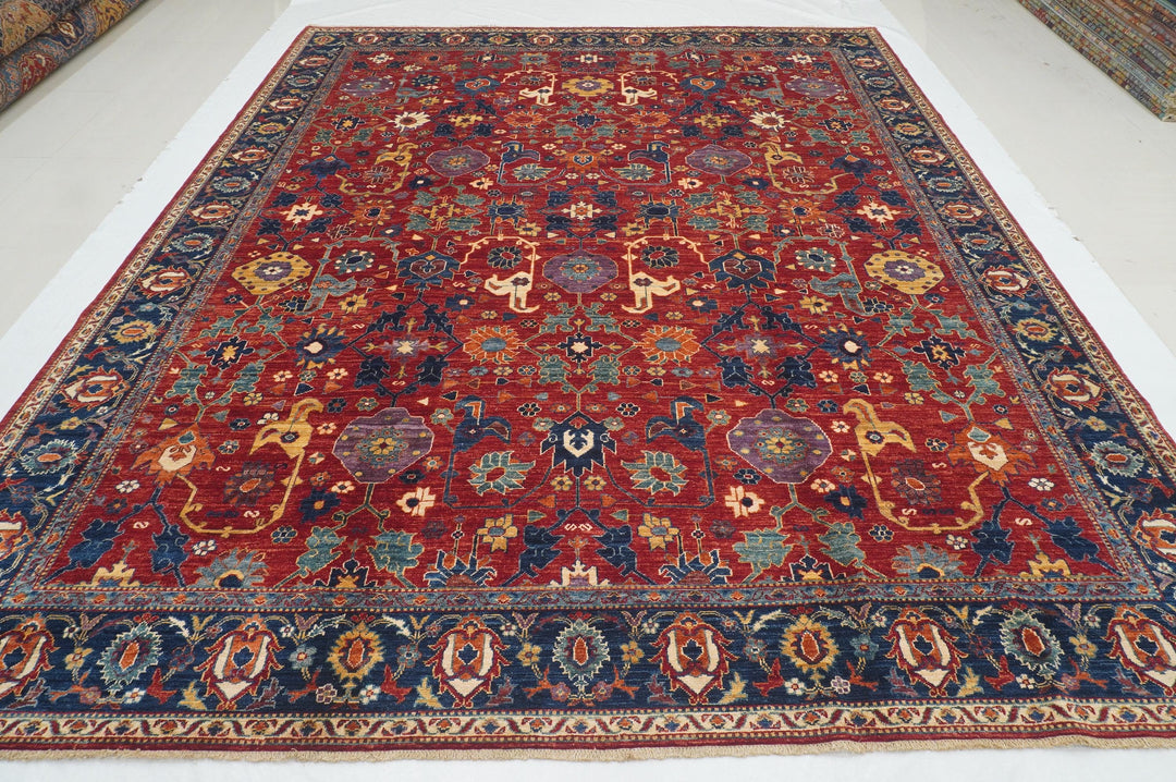 9x12 Red Bidjar Afghan Hand knotted Oriental Rug