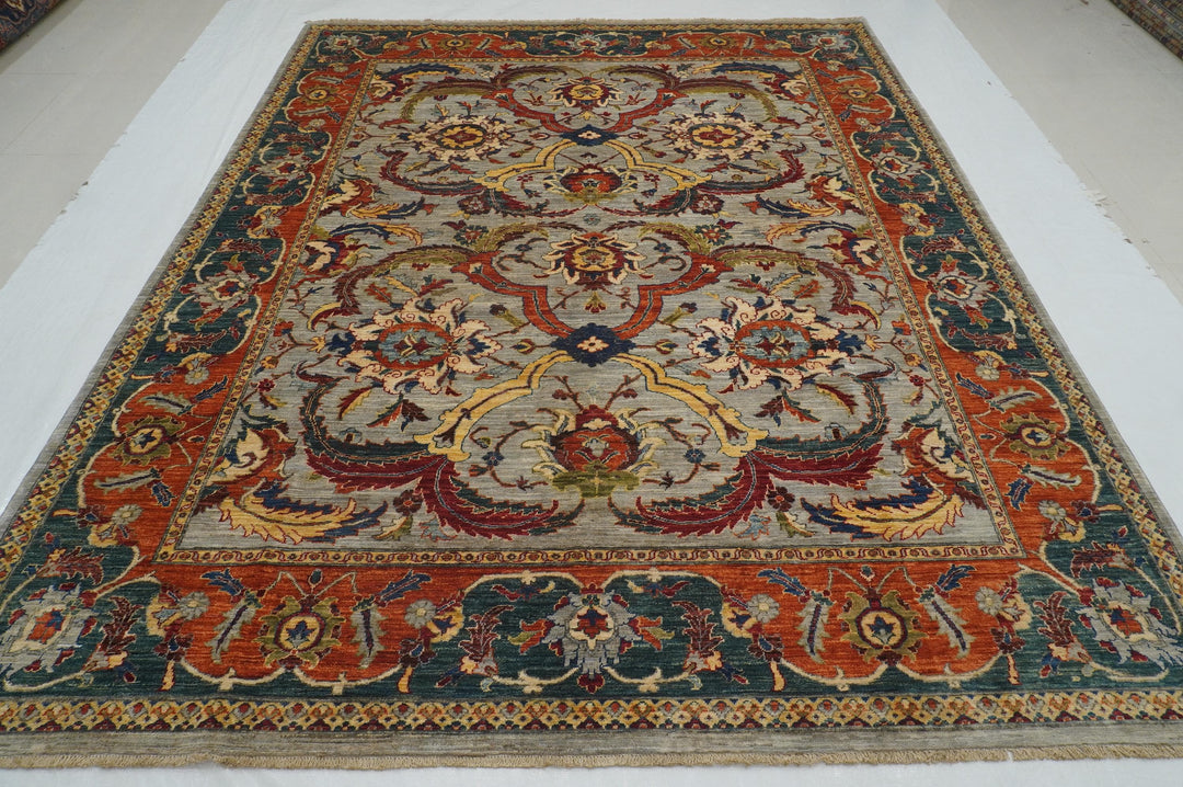 8x10 Gray Polonaise Afghan Oriental Rug