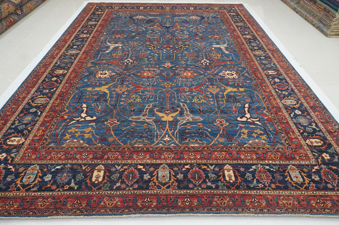 10x14 Navy Blue Bidjar Afghan Hand knotted Oriental Rug