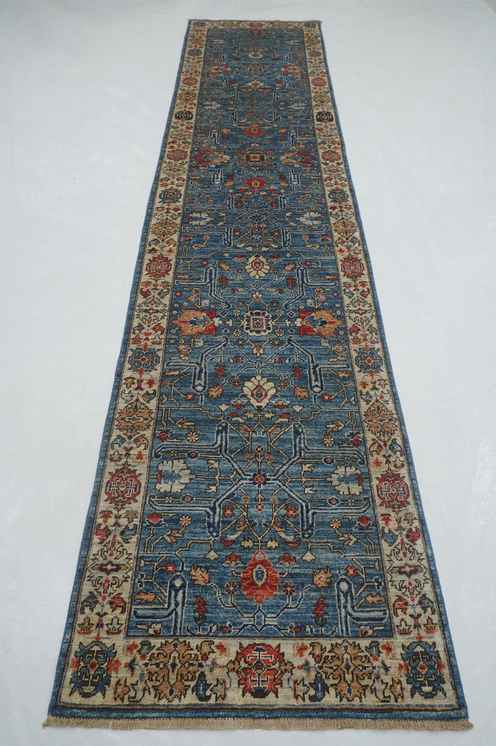 3x12 Blue Bidjar Afghan Hand knotted Oriental Runner Rug