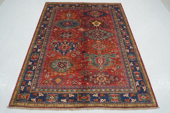 5x7 Red Baluch Afghan Hand knotted Oriental Rug