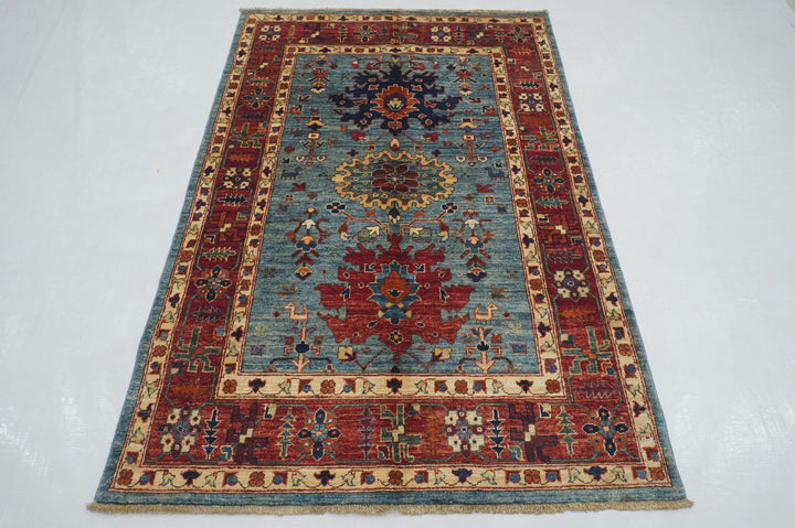 4x6 Blue Afghan Bidjar hand knotted Oriental Rug