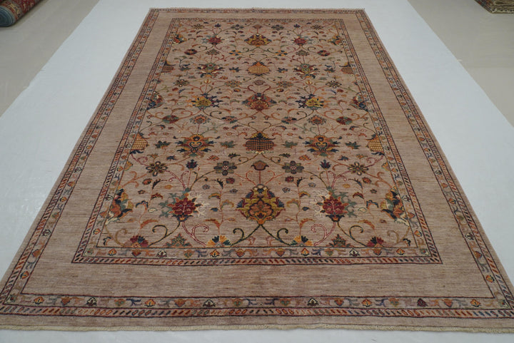 7x10 Gray Waziri Afghan Hand knotted Oriental Rug