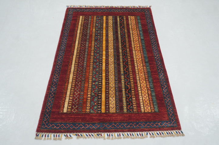 3x5 Red Turkish Shawl Pattern Rug