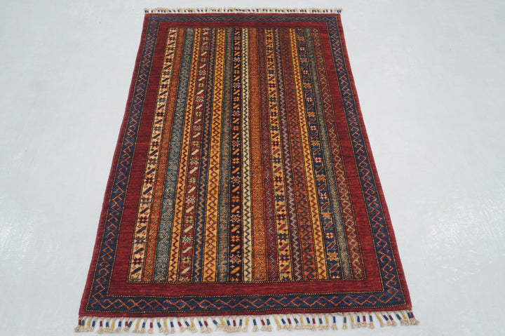 3x5 Red Turkish Shawl Pattern Rug