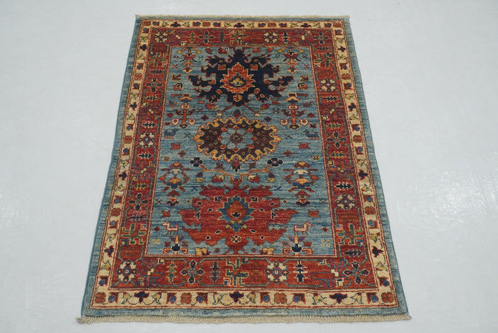 3x4 Blue Bidjar Afghan Hand knotted Rug