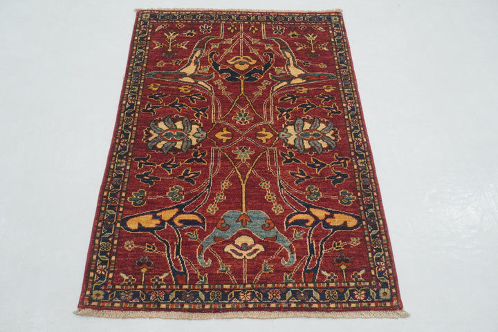 3x4 Red Bidjar Afghan Hand knotted Rug