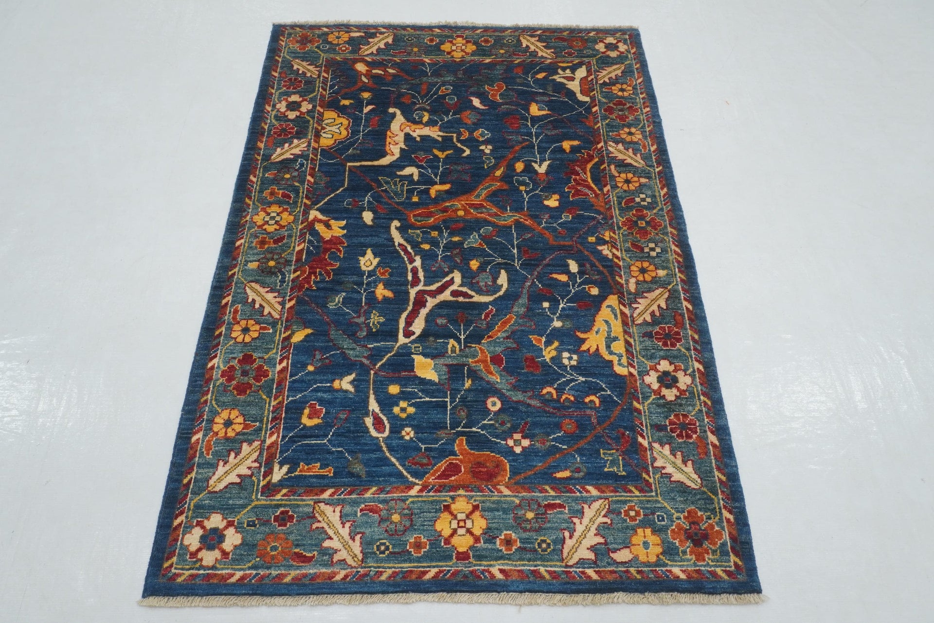 3x5 Navy Blue Bidjar Afghan Hand knotted Oriental Rug