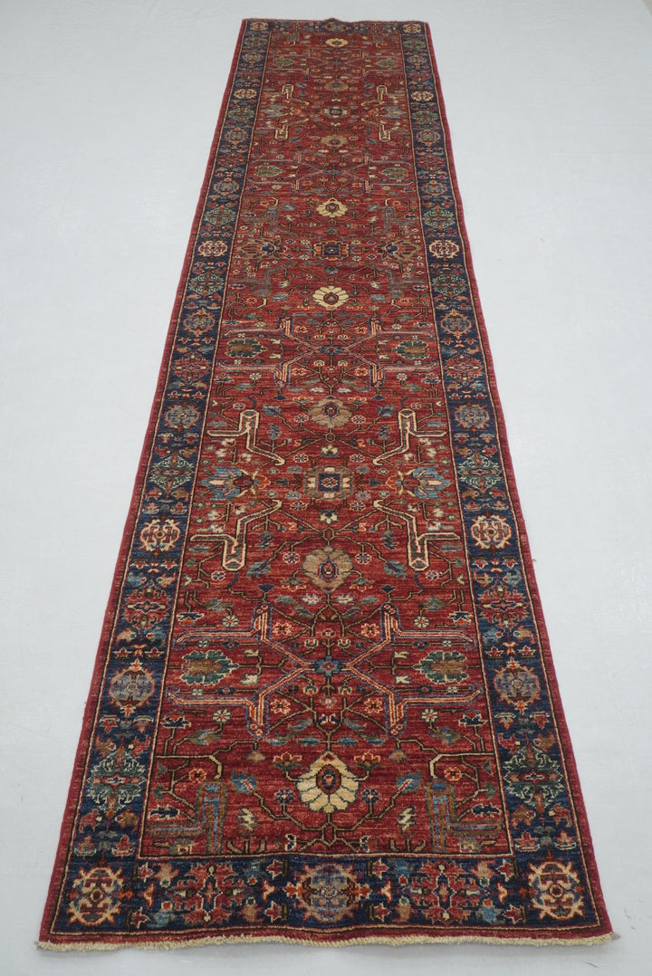 12 ft Red Bidjar Afghan Hand Knotted Oriental Runner Rug