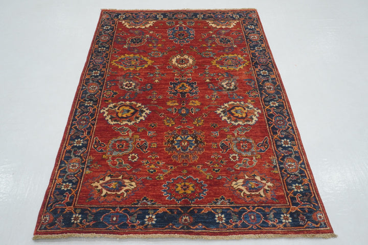 4x6 Red Bidjar Afghan hand knotted Oriental Rug