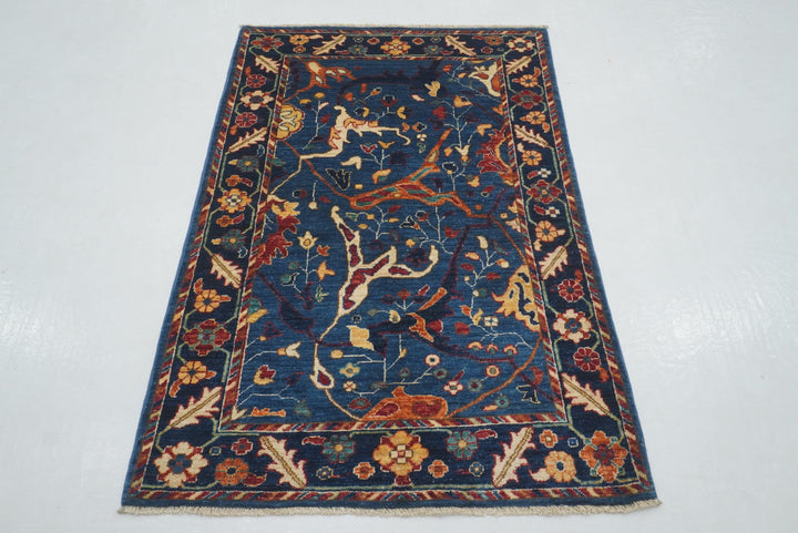 3x5 Blue Bidjar Afghan Hand knotted Oriental Rug