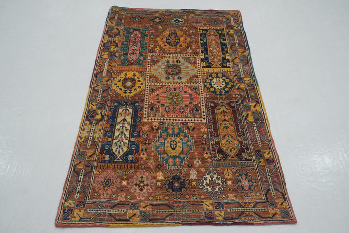 3x5 Brown Baluch Tribal Afghan Hand knotted Rug