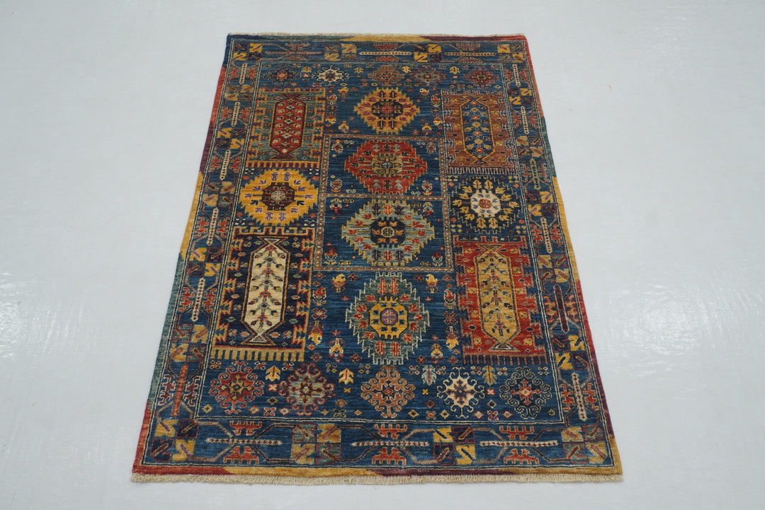 3x5 Blue Baluch Afghan Hand knotted Tribal Rug