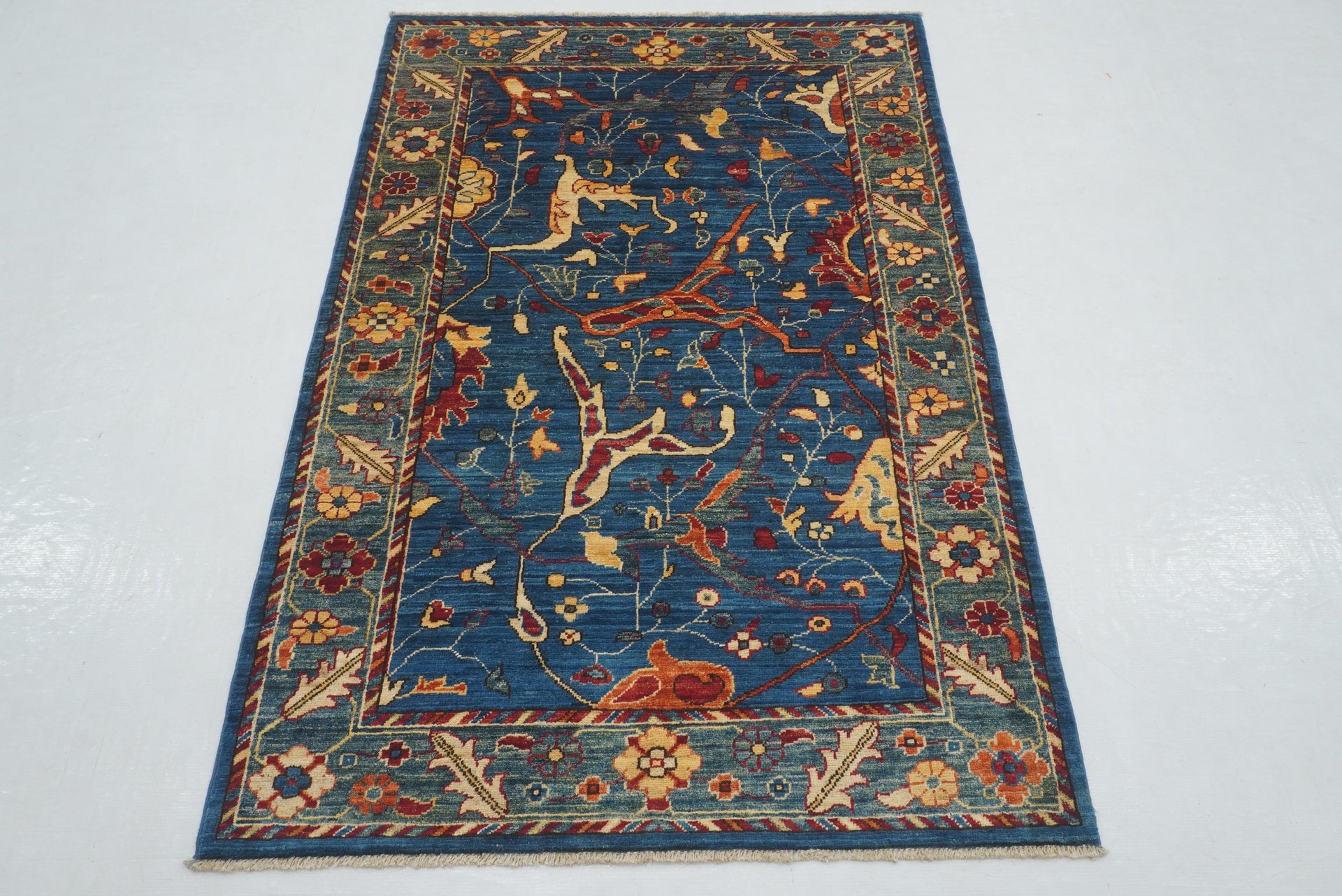 3x5 Blue Bidjar Afghan Hand knotted Oriental Rug