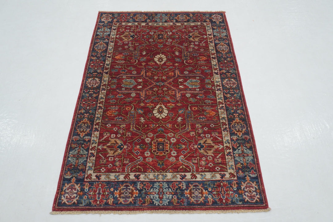 3x5 Red Bidjar Afghan Hand knotted Rug