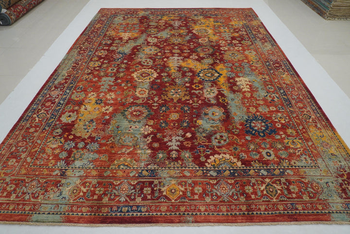 9x12 Red Modern Bidjar Afghan Hand knotted Oriental Rug