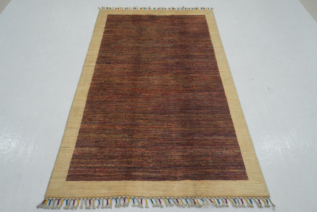 4x6 Gabbeh Afghan Hand knotted Solid Gabbeh Rug