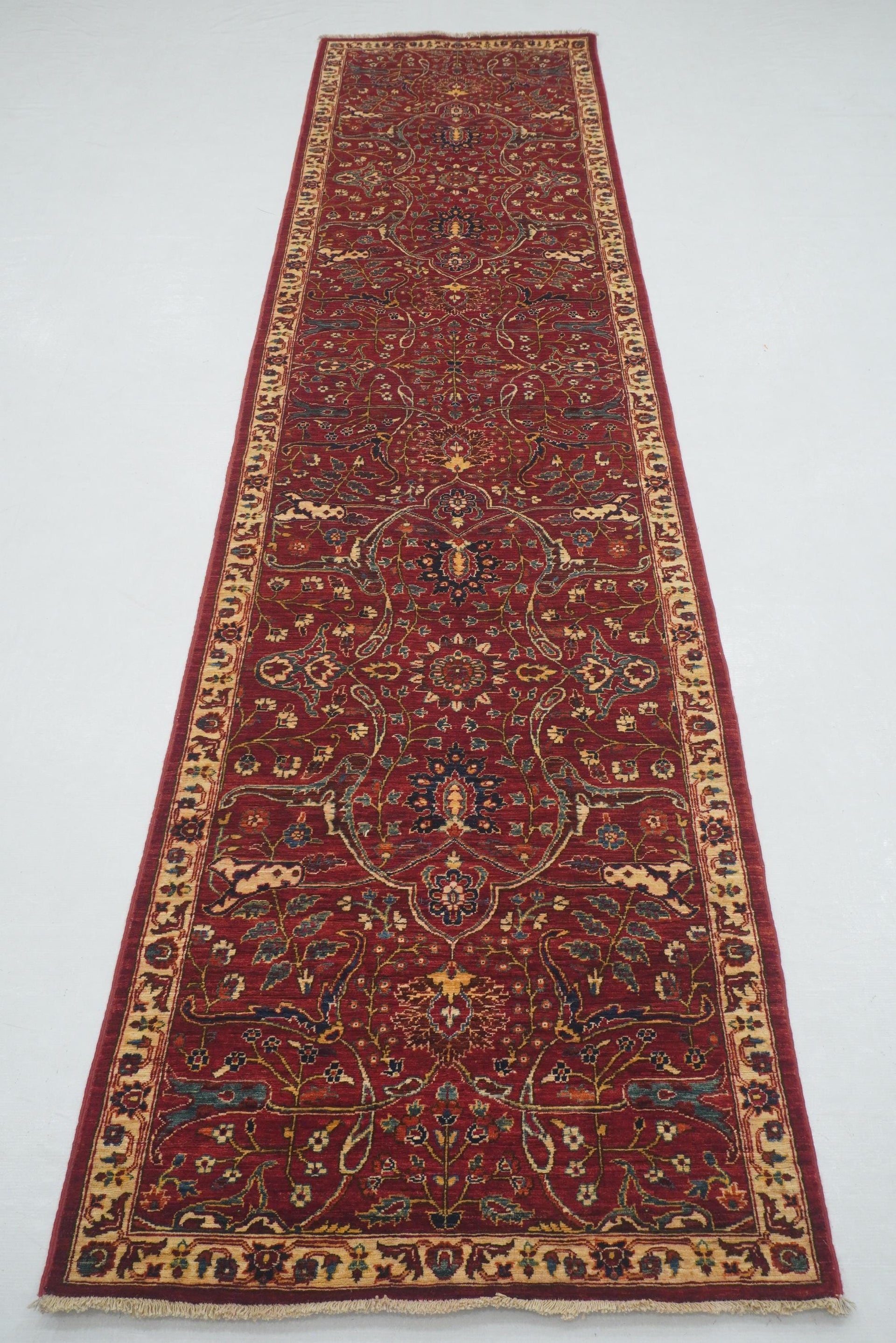 3x11 ft Red Bidjar Afghan Hand knotted Oriental Runner Rug