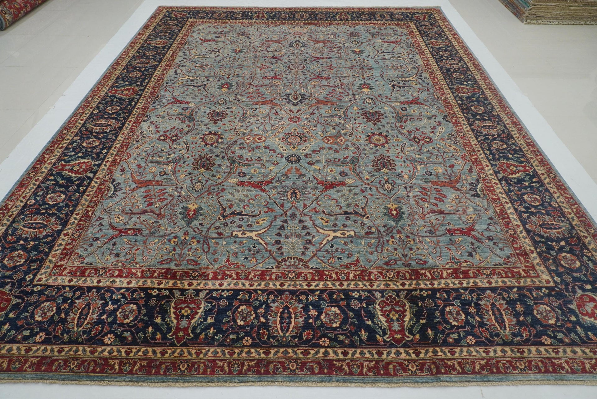 9x12 Blue Bidjar Afghan hand knotted Oriental Rug