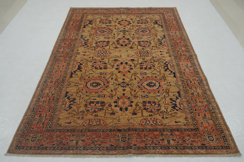 6x9 Vintage Brown Afghan Hand knotted Oriental Rug