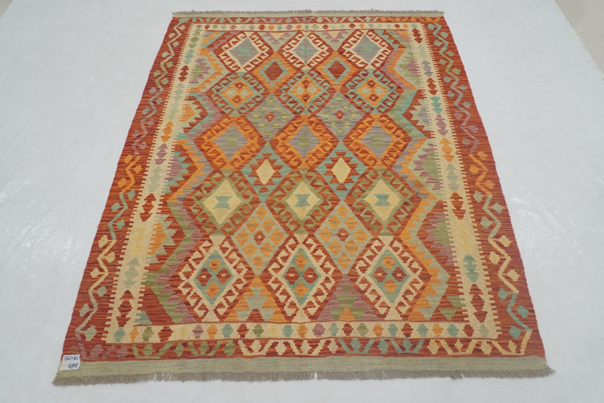 5x6 Rusty Red Afghan Reversible Kilim Rug