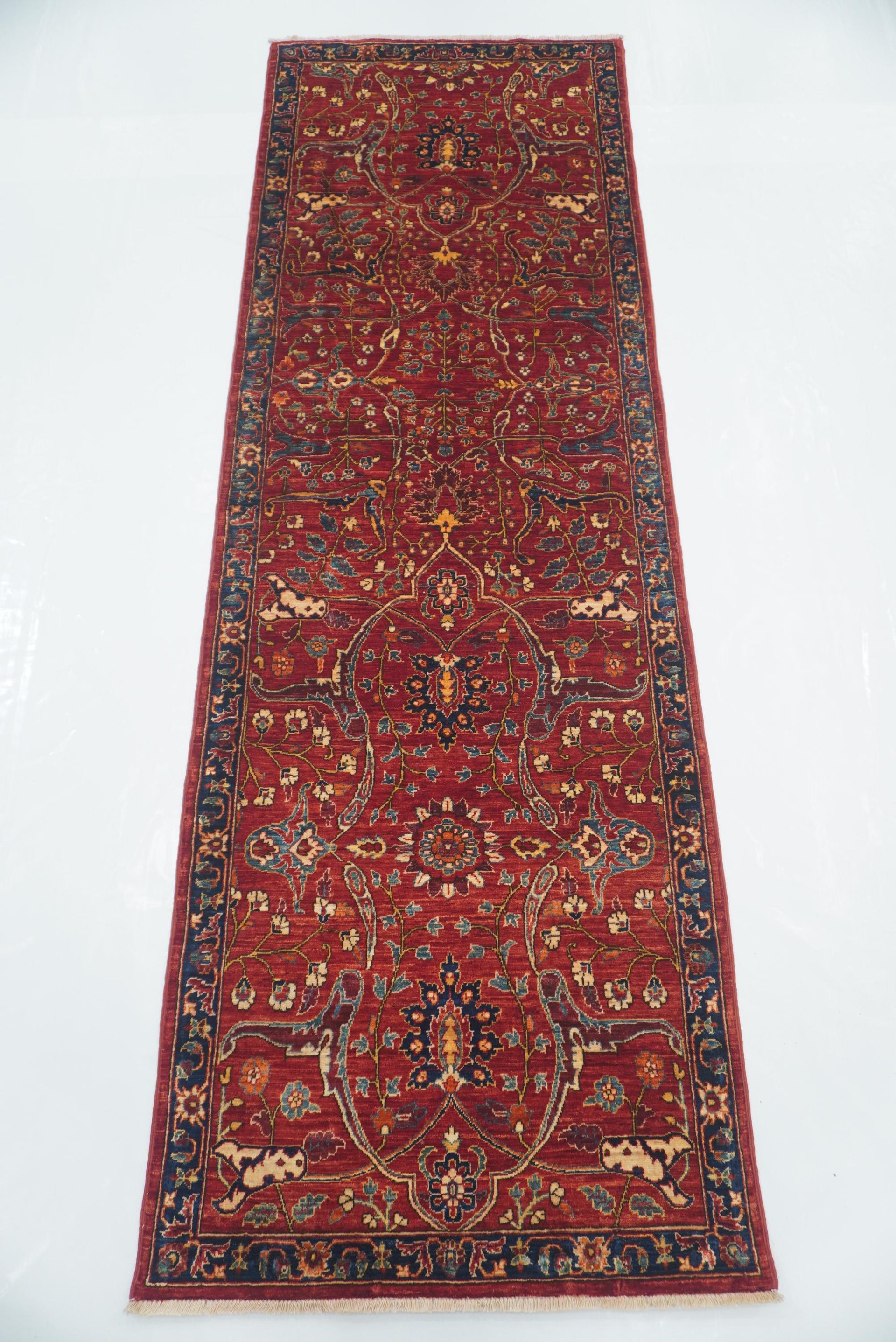 2'7"x7'11" Red Bidjar Afghan Hand knotted Runner Rug