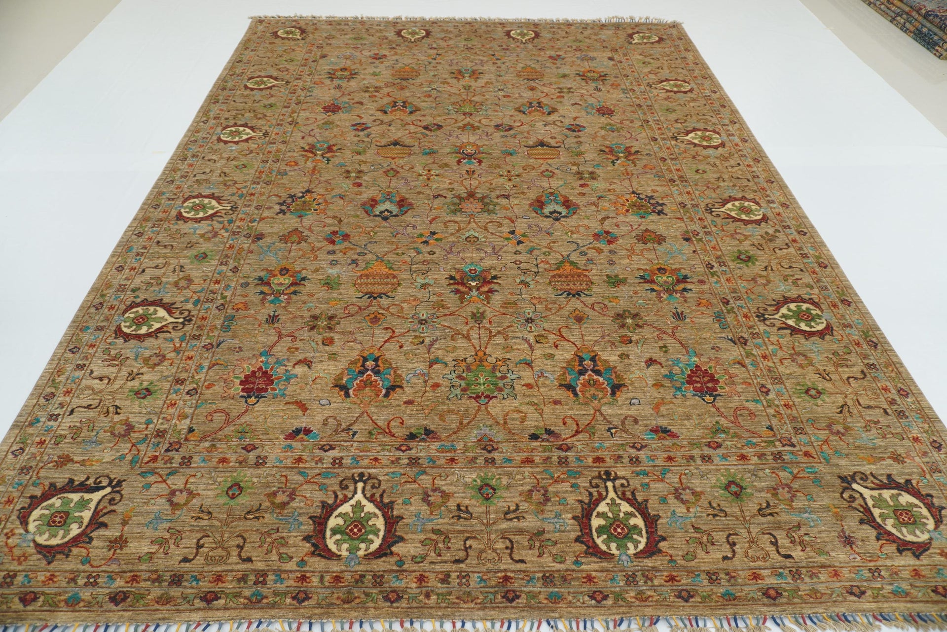 9x12 Gray Waziri Afghan Hand knotted Rug
