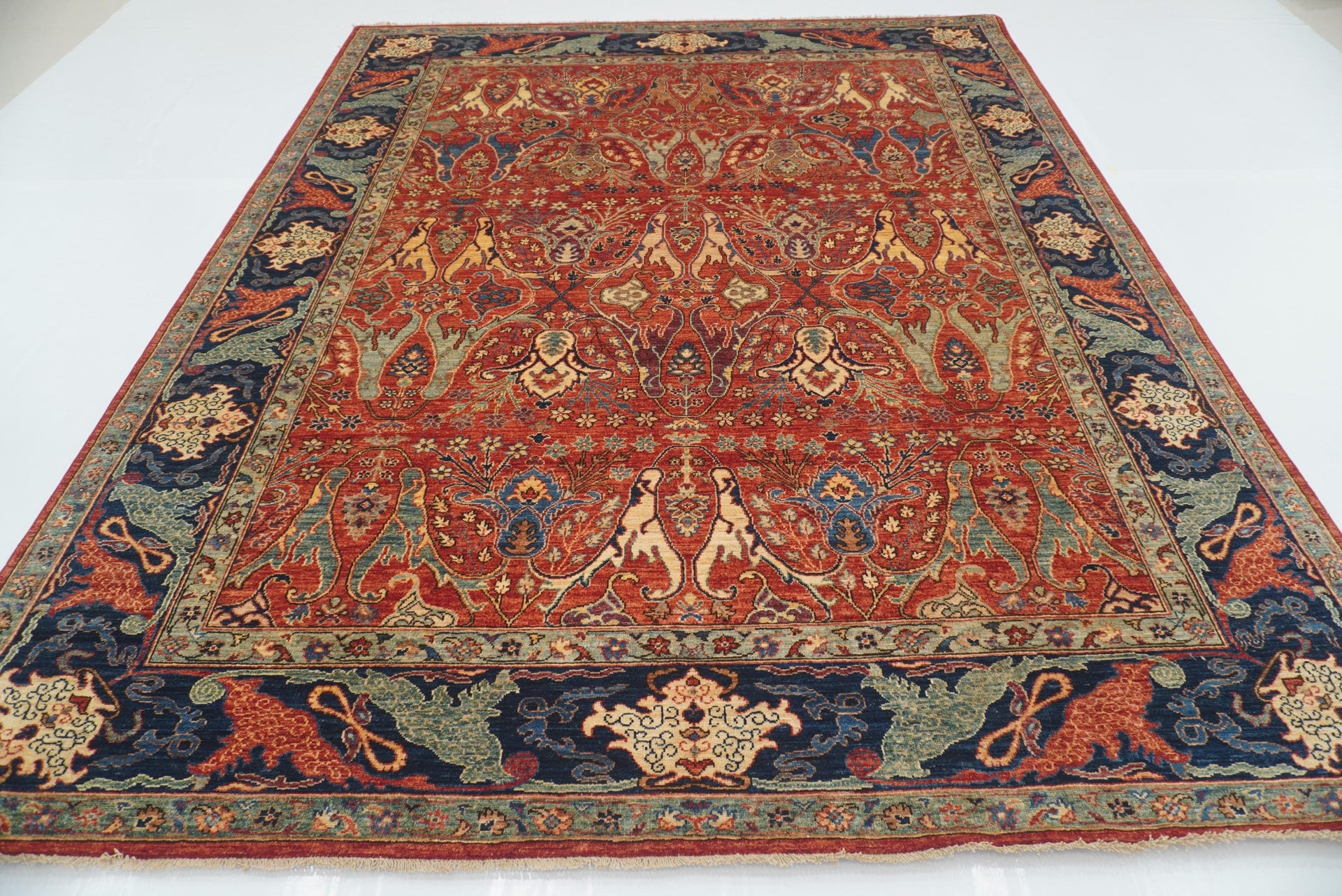 8x10 Red Dragon Bidjar Afghan Hand-Knotted Rug