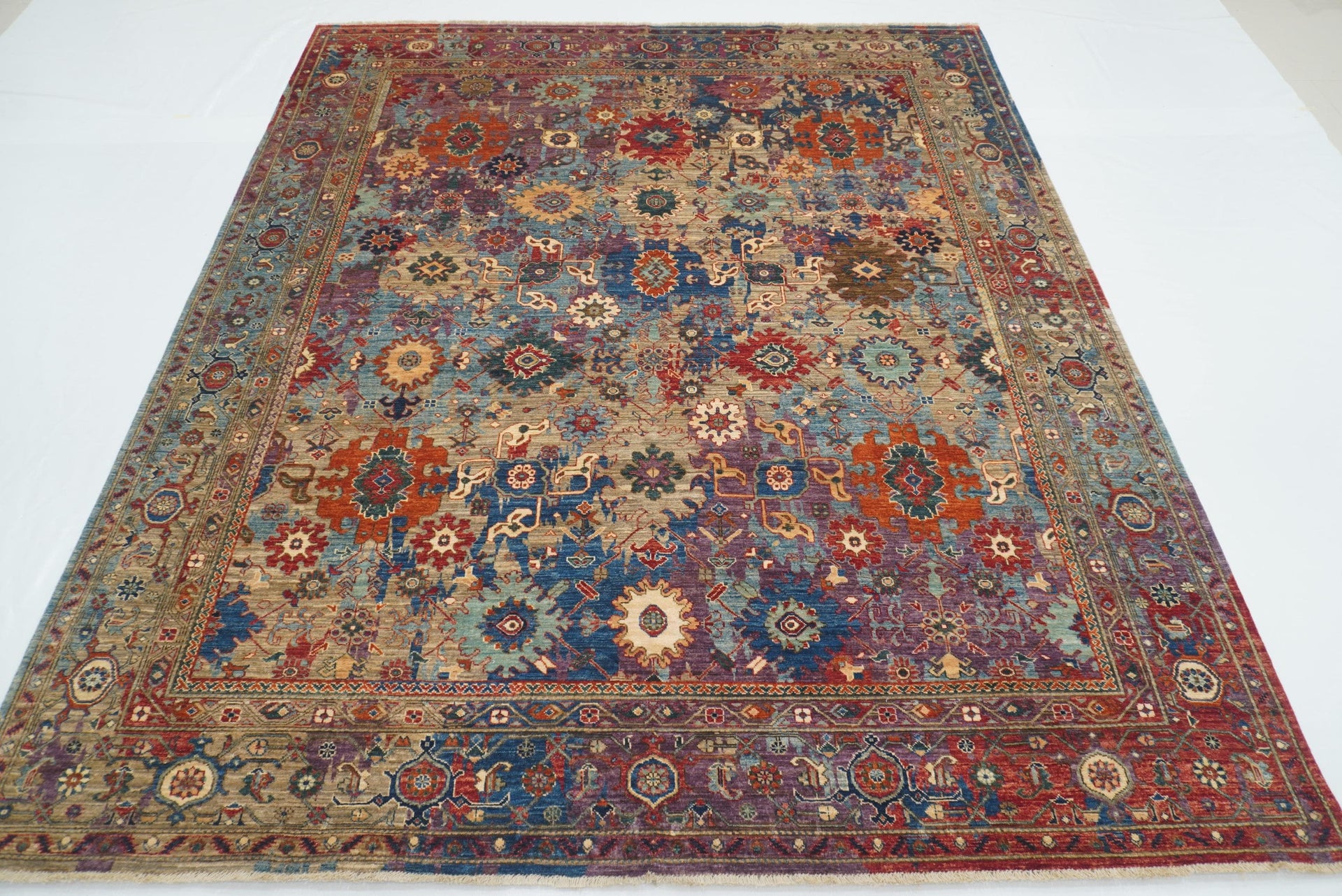 8x10 Gray Modern Bidjar Hand Knotted Afghan Rug