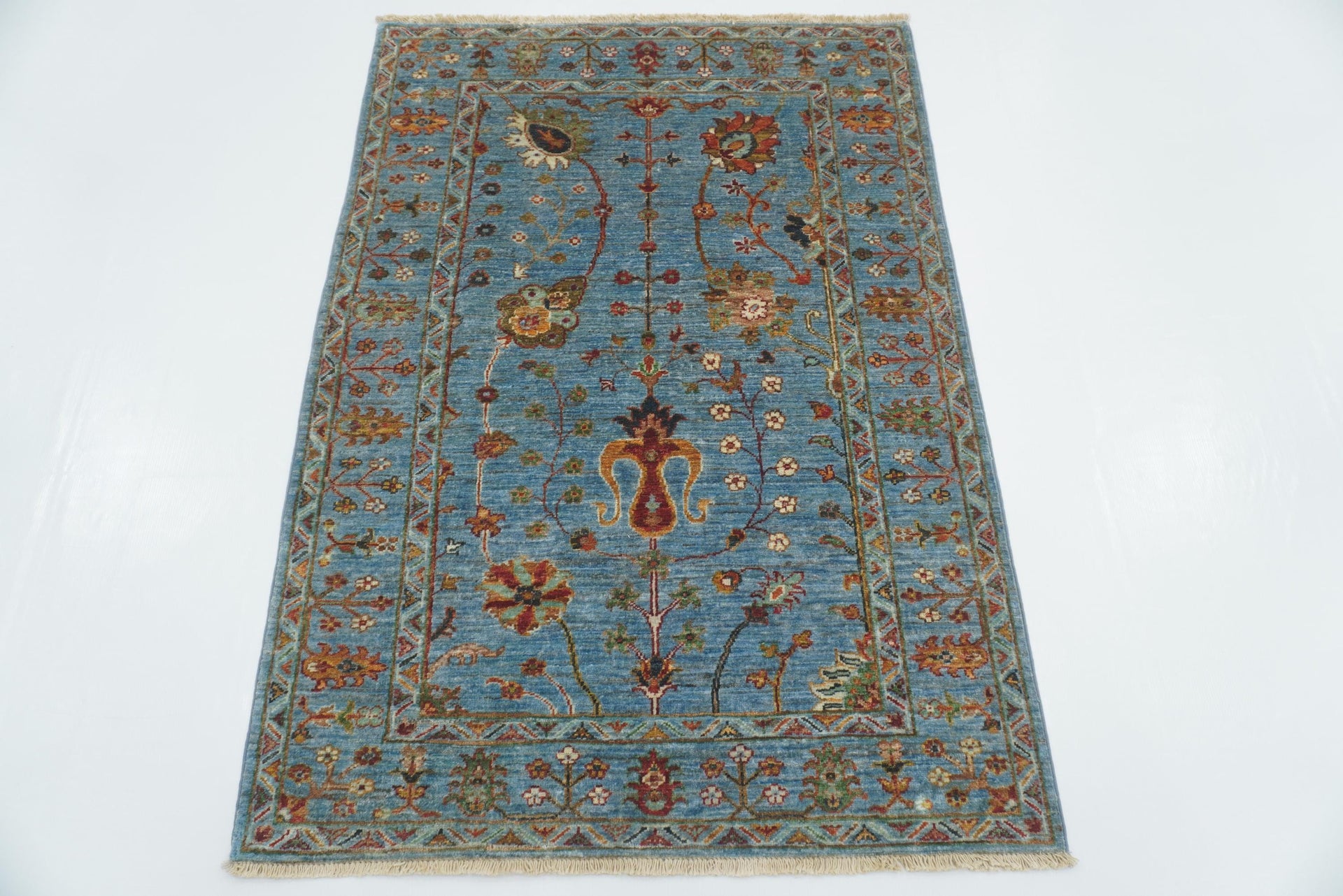 3x5 Blue Waziri Afghan Hand knotted Rug