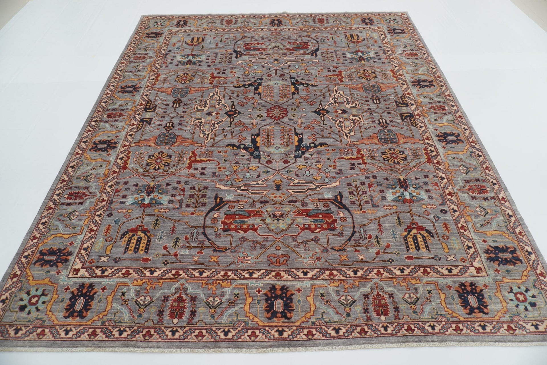 8x10 Gray Bidjar Afghan Hand-Knotted Oriental Rug