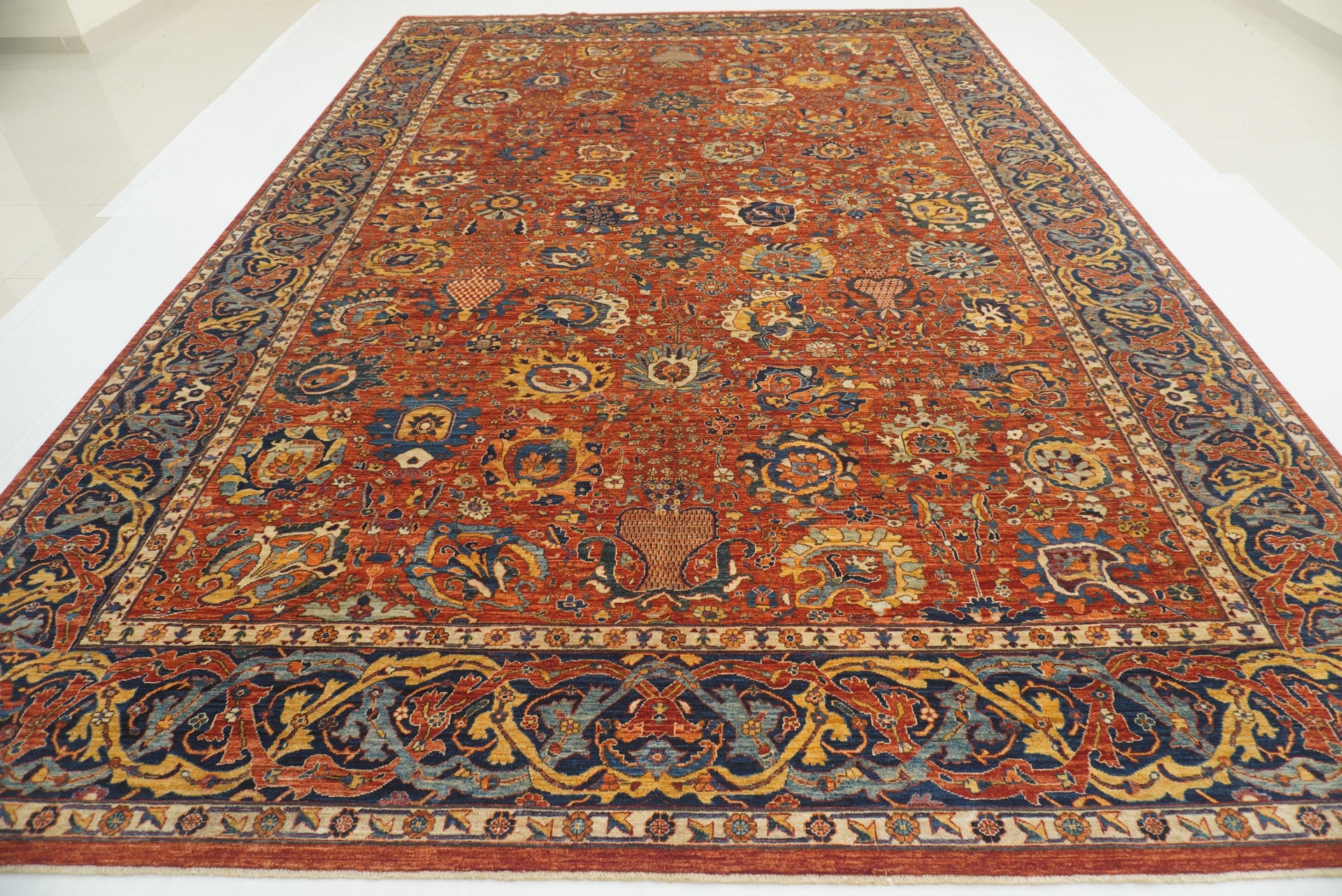 12x18 Red Bidjar Afghan Hand-Knotted Rug