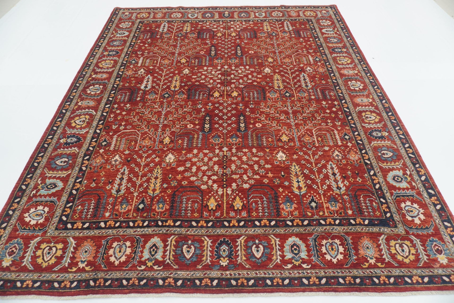 8x10 Red Bakhshaish Afghan Hand-Knotted Oriental Rug