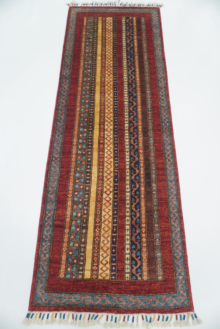 2'3"x6'6" Red Shawl Hand Knotted Wool Runner Rug - Yildiz Rugs