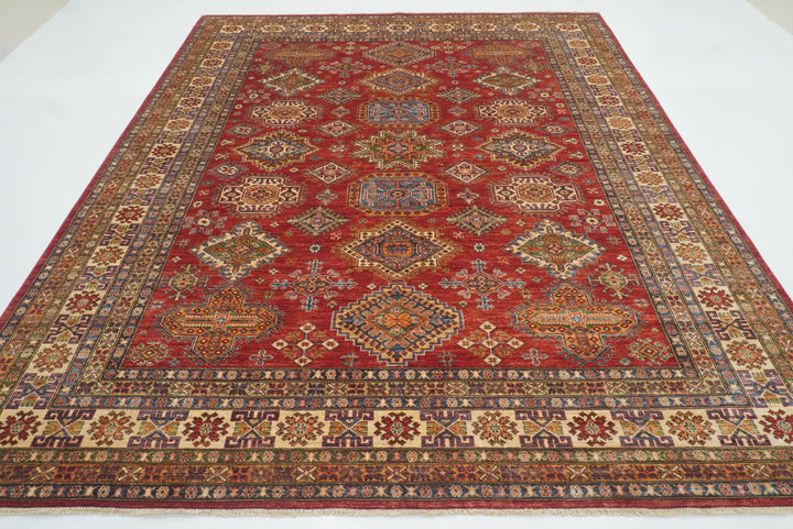 8x10 Red Kazak Area Rug: Afghan Hand-Knotted Wool Oriental Rug (8'6x10'2)sdzghaegh - Yildiz Rugs