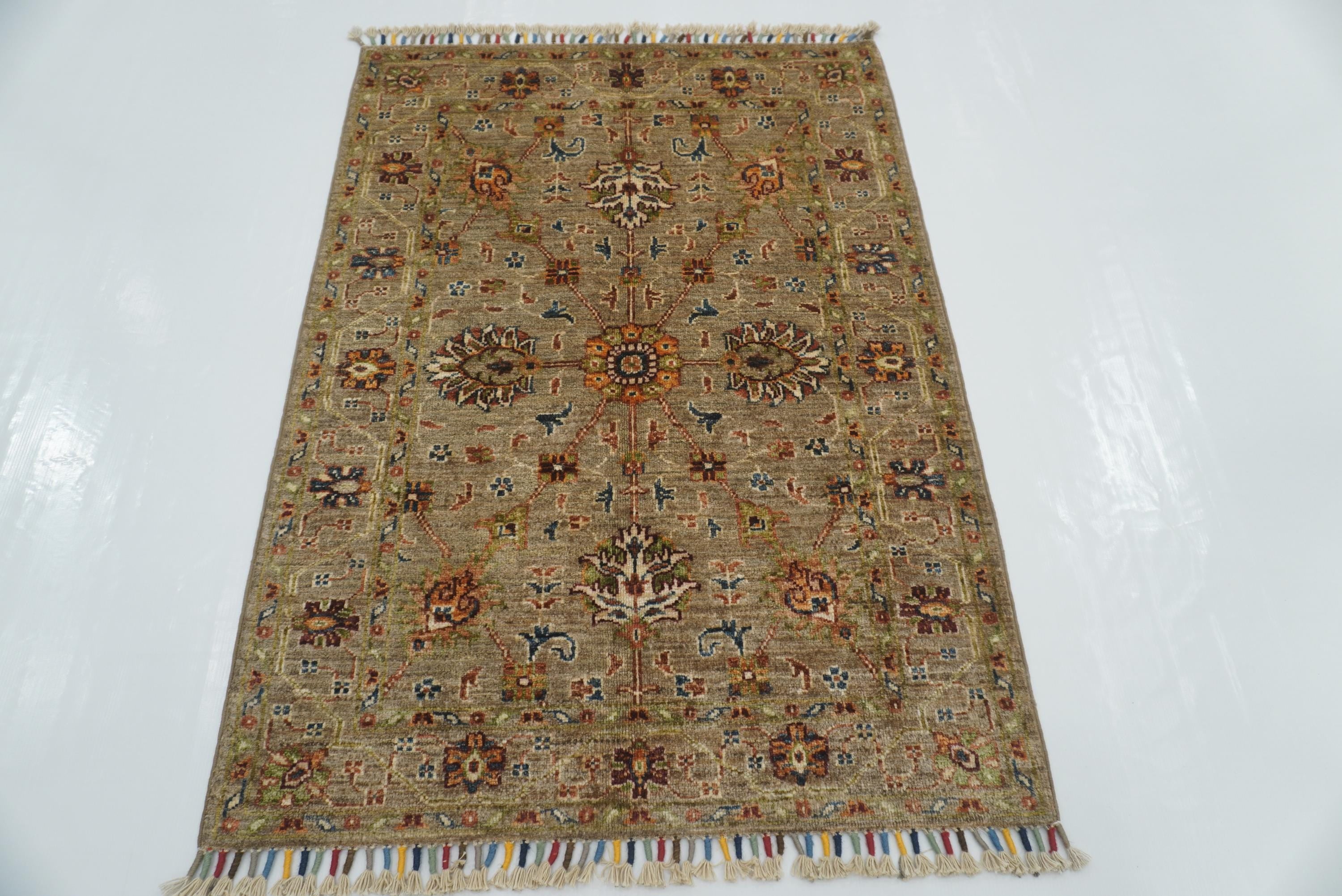 3x4 Brown Waziri Afghan Hand knotted Oriental Rug - Yildiz Rugs