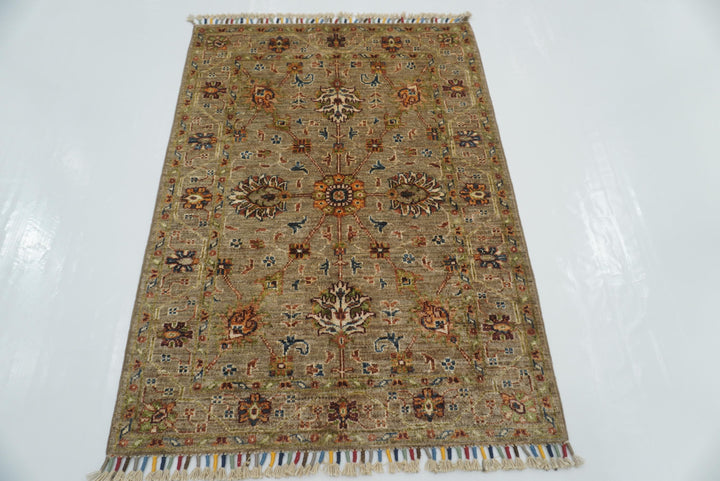 3x4 Brown Waziri Afghan Hand knotted Oriental Rug - Yildiz Rugs