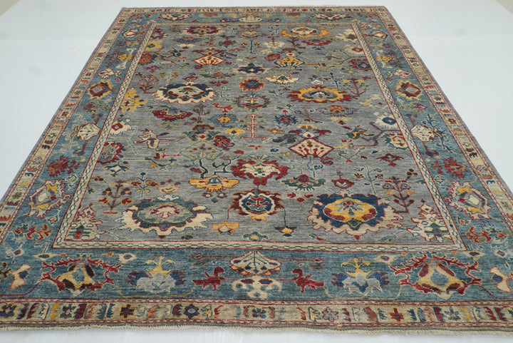 8x10 Gray Oushak Area Rug: Hand knotted Wool Oriental Rug 8'3"x9'5" - Yildiz Rugs