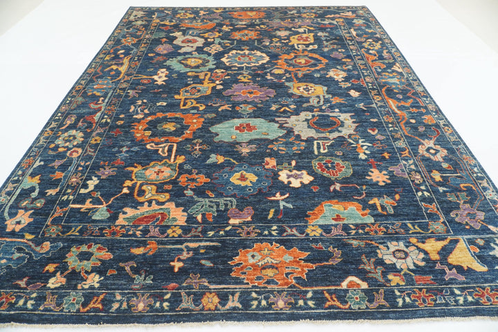9'x11'4" Navy Blue Oushak Hand knotted Oriental Rug - Yildiz Rugs