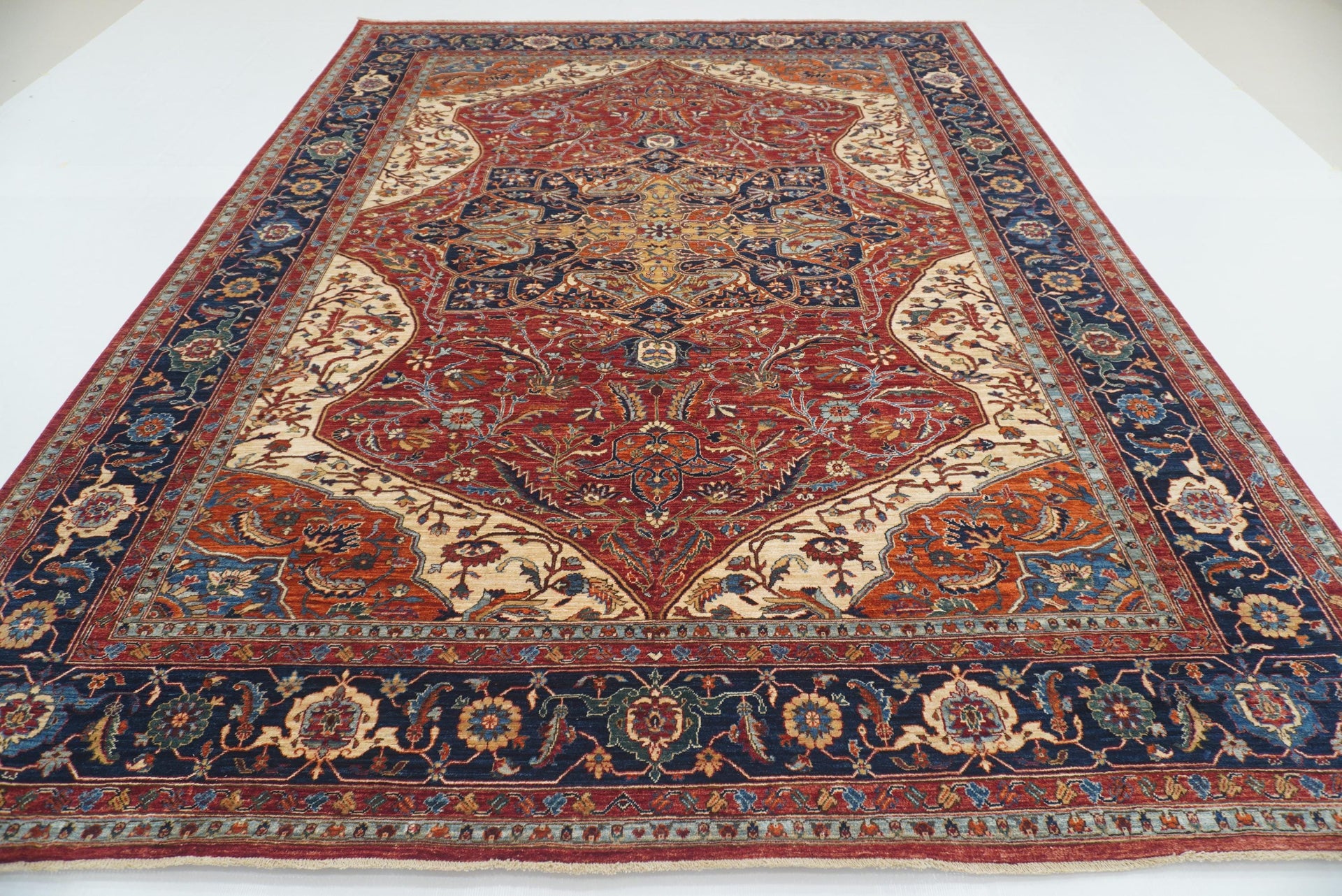 9x12 Red Serapi Afghan Hand Knotted Oriental Rug - Yildiz Rugs